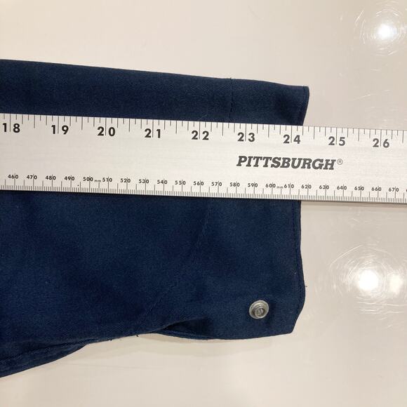 DICKIES Coveralls Mens 42 Tall/L Navy-Blue Long-Sleeve Zip Collared Cotton - Picture 12 of 16